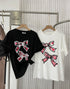 Bow Print Casual T-Shirts